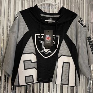 NFL Raiders Team Apparel Black & Gray Crop Jersey